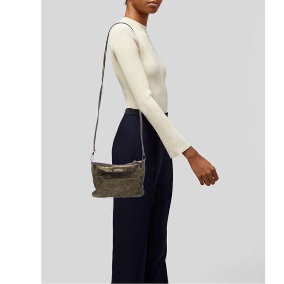 NWT Rebecca Minkoff Suede Metallic Crossbody Bag - Picture 1 of 7